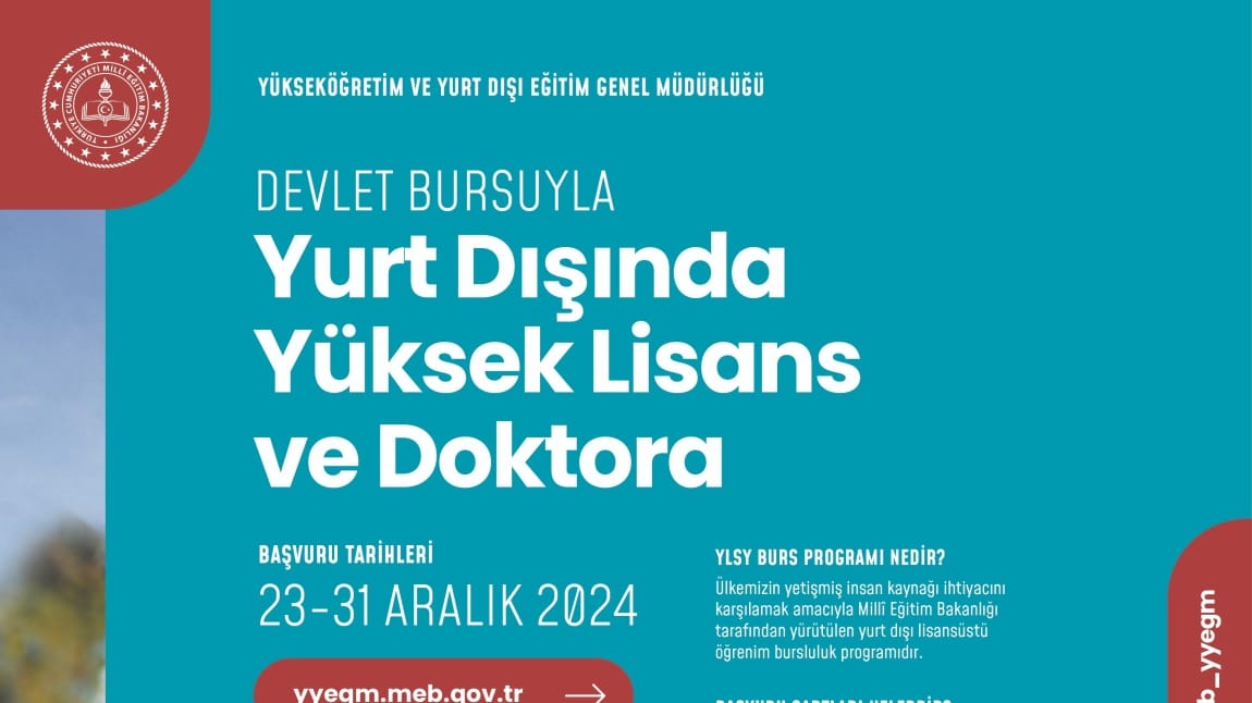 Yurt Dışında Yüksek Lisans ve Doktora 